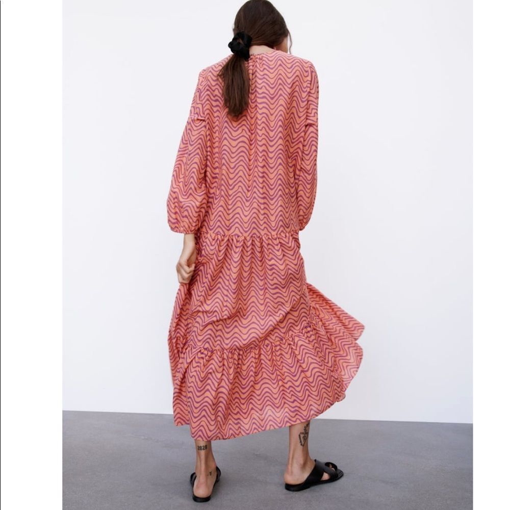 ZARA PRINTED MIDI DRESS - Picture 14 of 16